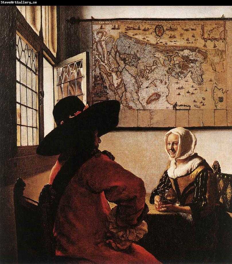 Jan Vermeer Officer with a Laughing Girl